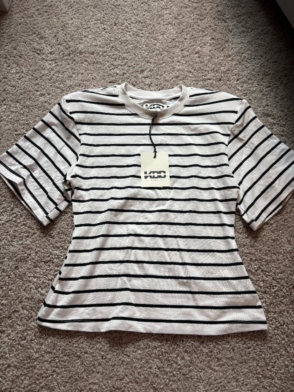 VICI Striped Short Sleeve Tee KDC by Kahlana Size S New With Tags